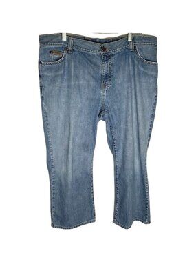 Eddie Bauer Womens 16 Regular Capri Jeans Blue Mid Rise Denim